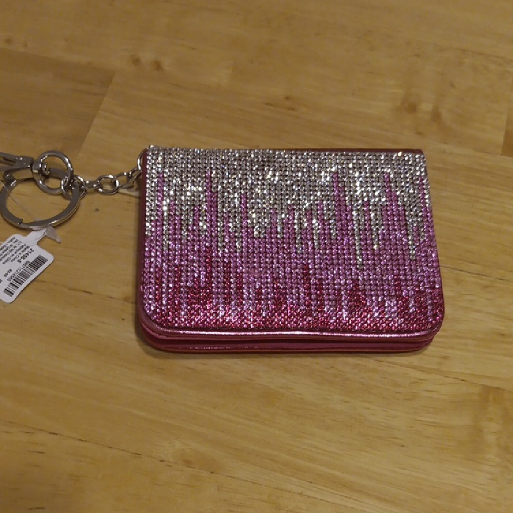 Claire's Pink and Silver Rhinestone Card Wallet NWT - Picture 1 of 6